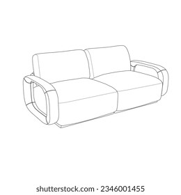 Modern luxury furniture sofas and couches furniture icons set for living room vector illustration
Continuous line drawing of table and sofa
