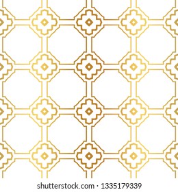 Modern Luxury Geometric Seamless Pattern. Vector Illustration. For Book Design, Background. Vector Illustration. Golden gradient.