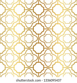 Modern Luxury Geometric Seamless Pattern. Vector Illustration. For Book Design, Background. Vector Illustration. Golden gradient.