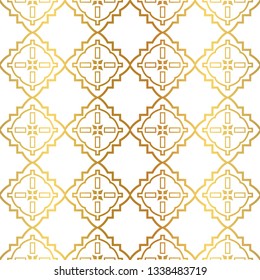 Modern Luxury Geometric Seamless Pattern. Vector Illustration. For Book Design, Background. Vector Illustration. Golden gradient.