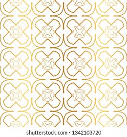 Modern Luxury Geometric Seamless Pattern. Vector Illustration. For Book Design, Background. Vector Illustration. Golden gradient.