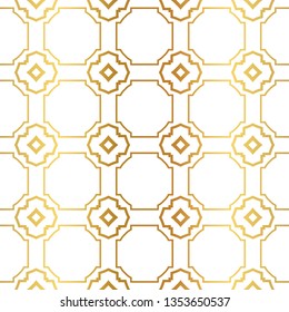 Modern Luxury Geometric Seamless Pattern. Vector Illustration. For Book Design, Background. Vector Illustration. Golden gradient.