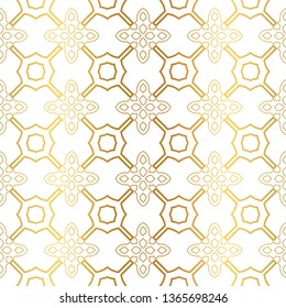 Modern Luxury Geometric Seamless Pattern. Vector Illustration. For Book Design, Background. Vector Illustration. Golden gradient.