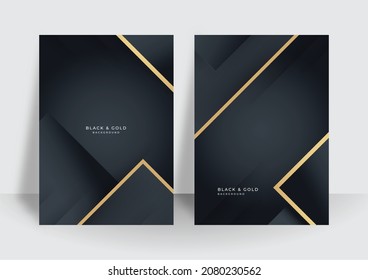 Modern luxury gold black cover design background