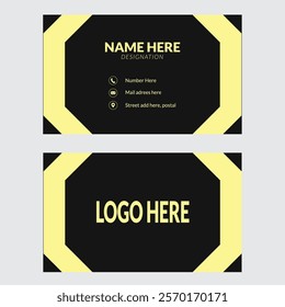 Modern and luxury gold visiting card, Modern and luxury gold business card