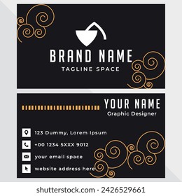 Modern luxury golden and black business card design vector.