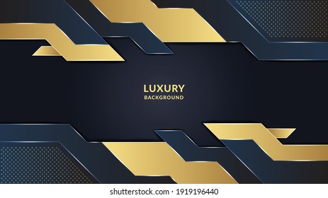 Modern luxury golden gradient color geometric shapes with pattern background premium vector.