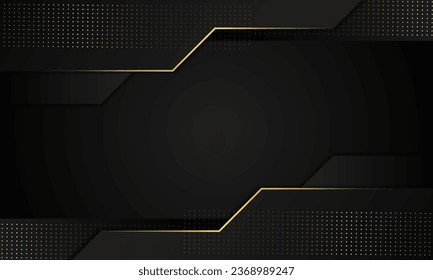 Modernes luxuriöses Farbverlauf, dunkel geometrisch überlappender Hintergrund mit goldenem schwarzem Hintergrund