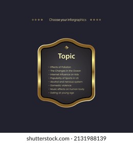 A Modern Luxury Infographic On Dark Background Design, The Best Premium Button And Steps For Chart And Vector Step Template