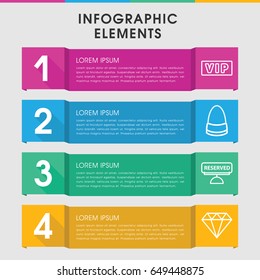 Modern luxury infographic template. infographic design with luxury icons includes vip, bag, reserved. can be used for presentation, diagram, annual report, web design.