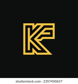 Modern and luxury initial letter KF or FK monogram logo