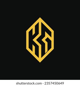 Modern and luxury initial letter KG or GK monogram logo