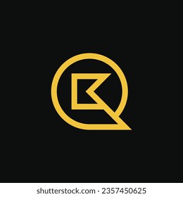 Modern and luxury initial letter KQ or QK monogram logo