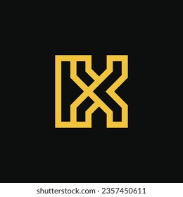 Modern and luxury initial letter KX or XK monogram logo