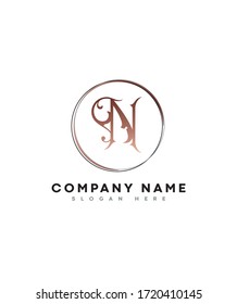 Modern luxury initial N with circle vintage style logo template, vector logo for business and company identity  