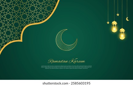 modern luxury islamic ramadan kareem background with seamless pattern ornament design decoration