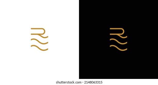 Modern and luxury RE letter initials logo design