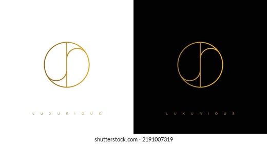 Modern and luxury letter JR initials logo design