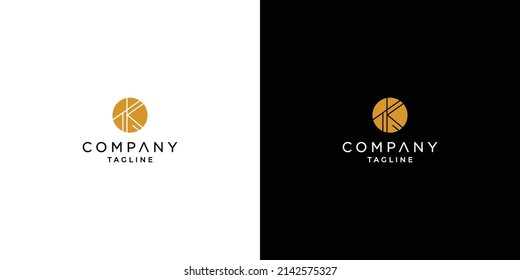Modernes und luxuriöses Briefpapier K-Initialen Logo Design 3
