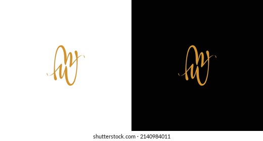 modern and luxury letter MW initials logo design