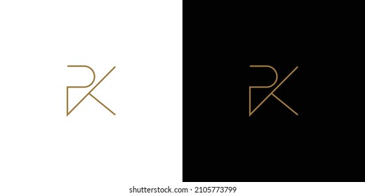 Modern and luxury letter PK initials logo design