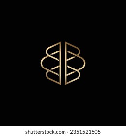 Modern luxury logo of brain can be used for technology company