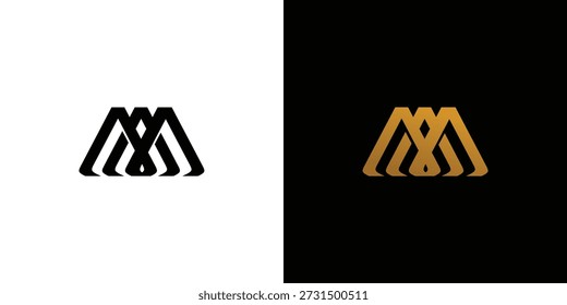 Modernes und luxuriöses MA Initials Logo-Design