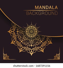 modern luxury mandala background with golden eastern arabic style