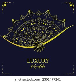 Modern luxury mandala design vector template for print, gold color, used for cards, wedding, cover, invitation card, anniversary card, background.