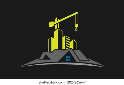 modern luxury minimal building construction logo design