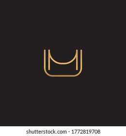 Modern and luxury MU or UM letter logo design template 