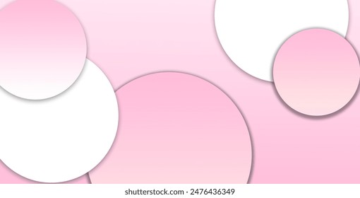 Modern luxury pink gradient circular shape with circle shadow. Abstract geometric pink color overlapping layered elegant style feel like paper cut for digital design web template background backdrop