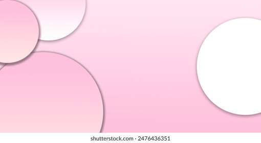 Modern luxury pink gradient circular shape with circle shadow. Abstract geometric pink color overlapping layered elegant style feel like paper cut for digital design web template background backdrop