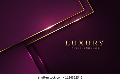 modern luxury Purple background vector overlap layer on dark and shadow black space with abstract for design. graphic illustration Texture with line golden Sparkles glitters dots element decoration.