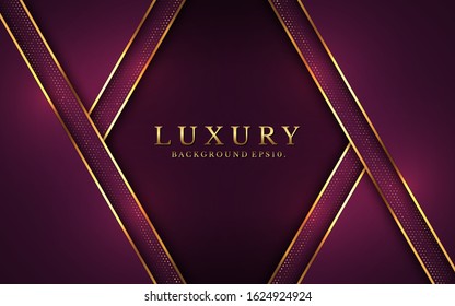 modern luxury Purple background vector overlap layer on dark and shadow black space with abstract for design. graphic illustration Texture with line golden Sparkles glitters dots element decoration.