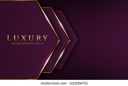 modern luxury Purple background vector overlap layer on dark and shadow black space with abstract for design. graphic illustration Texture with line golden Sparkles glitters dots element decoration.