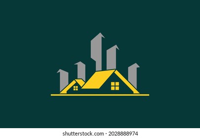 modern luxury real estate building logo design, skyline vector illustration