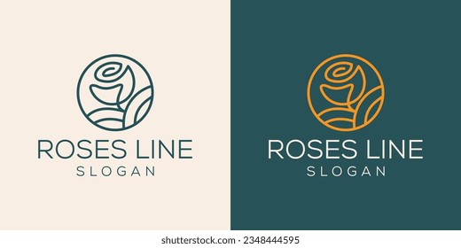 modern and luxury rose logo design inspirations