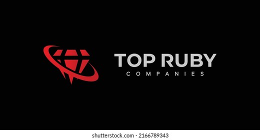 Modernes und luxuriöses Ruby-Logo-Design 3