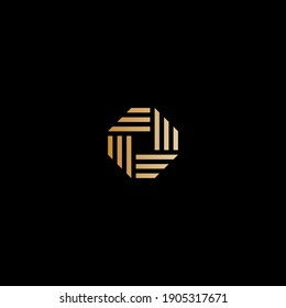 Modern luxury simple square line vector logo design 
