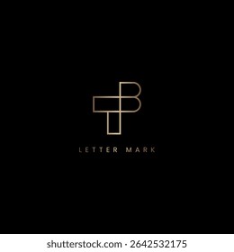 Diseño de logotipo de lujo moderno TB BT Monogram, Plantilla elegante del logotipo de la marca de letras.