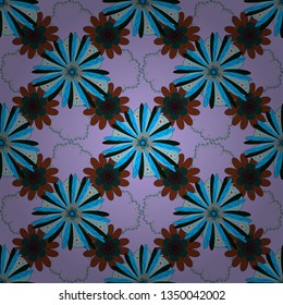 Modern luxury texture for fabrics, textile. Vector floral seamless pattern. Background wallpaper illustration with black, neutral and blue flowers and vintage paisley ornaments.