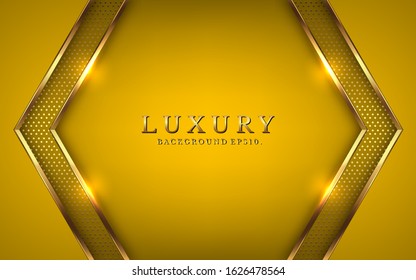 modern luxury Yellow background vector overlap layer on dark and shadow black space with abstract for design. graphic illustration Texture with line golden Sparkles glitters dots element decoration.