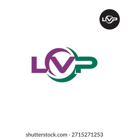 Monograma LVP Moderno - Modelo de logotipo limpo de 3 letras