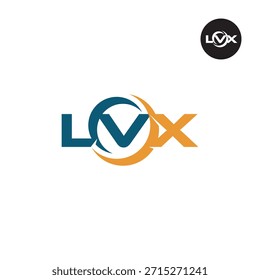 Monograma LVX moderno: Plantilla de logotipo de 3 letras limpia