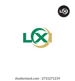 Monograma LXI moderno: Plantilla de logotipo de 3 letras limpia