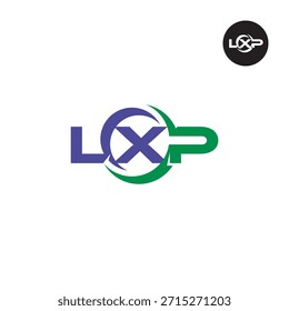 Monograma moderno de LXP: Plantilla de logotipo de 3 letras limpia