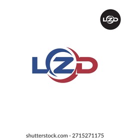 Moderno Monograma LZD - Limpar 3-Carta Logo Modelo