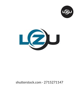 Monograma LZU moderno – Plantilla de logotipo de 3 letras limpia