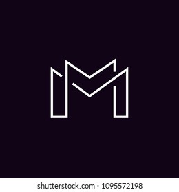 Modern M character logo 